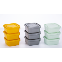 3PK square food container plastic lunch box 3pcs